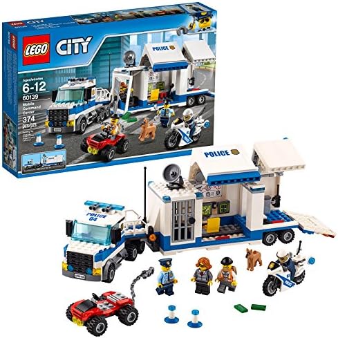 LEGO City Police Mobile Command Center Truck 60139 Building Toy, Action Cop Motorbike and ATV Play Set for Boys and Girls Aged 6 to 12 (374 Pieces)