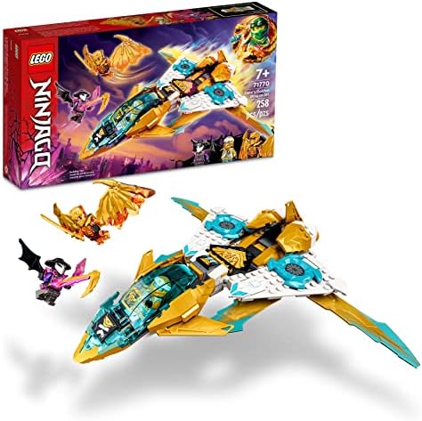 LEGO NINJAGO Zane's Golden Dragon Jet, 71770 Toy Plane Set, Birthday Gift Idea for Kids, Boys and Girls 7 Plus Years Old with Cole & Zane Minifigures