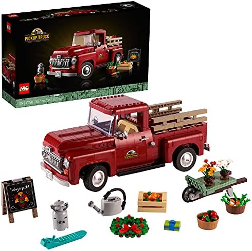 LEGO Icons Pickup Truck 10290 Building Set for Adults, Vintage 1950s Model with Seasonal Display Accessories, Creative Activity, Collector's Gift Idea