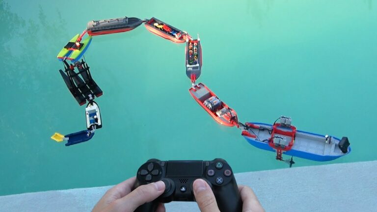 Boat Train: 10 Lego Boats Connected for an Epic Water Adventure!
